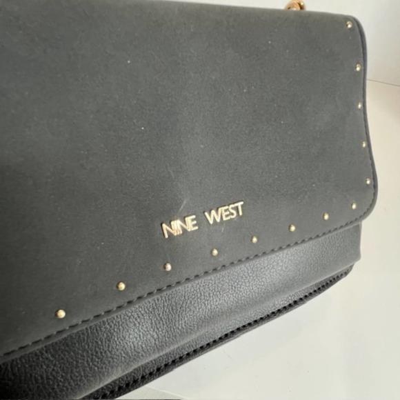 New Nine West Black Convertible Chain Crossbody Flap - Picture 5 of 14